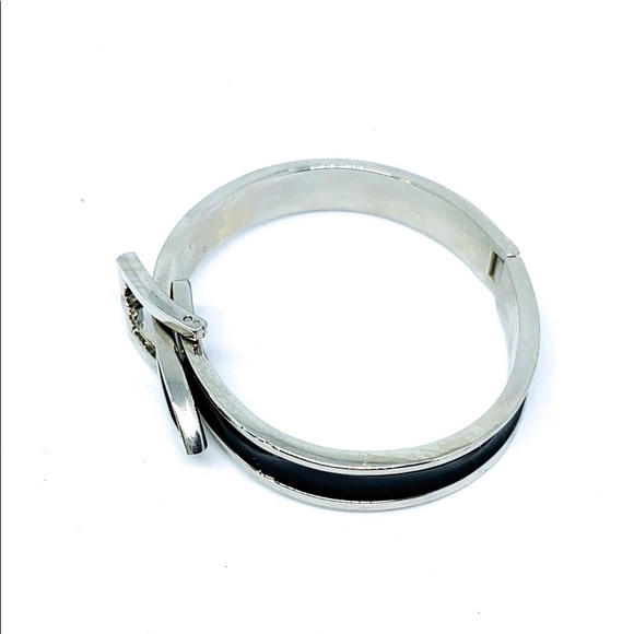 Silver Black Belt Open Cuff - Picture 3 of 4